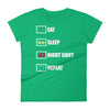 Eat Sleep Night Shift Repeat Women's short sleeve t-shirt