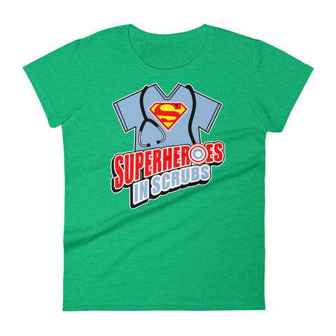 Superheroes in scrubs women's short sleeve t-shirt